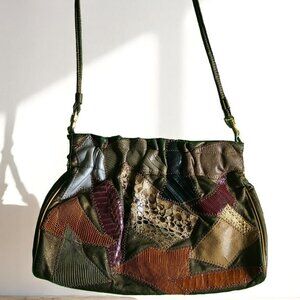 Vintage Caprice Leather Patchwork Shoulder Bag/Clutch